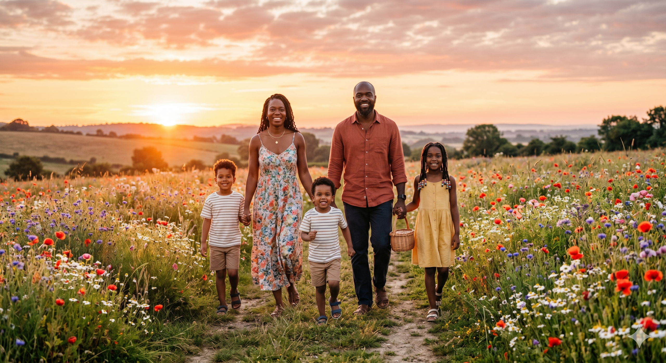 Family walking together toward a hopeful future